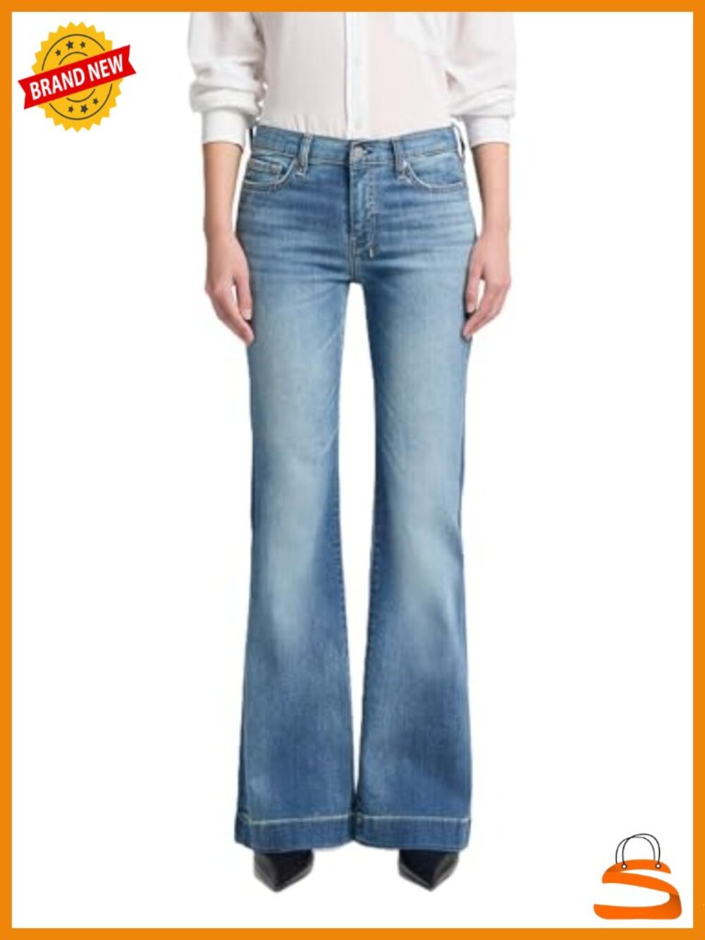 Wide Leg Trouser Jeans with Stretch Cotton